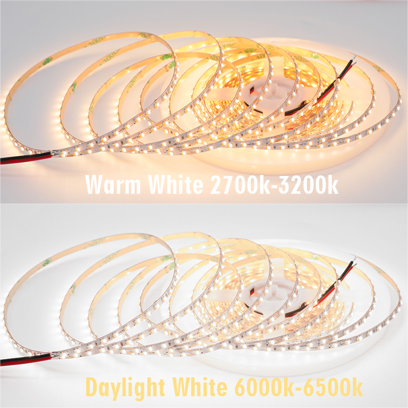 Super narrow 4mm/0.15'' 2110 Tunable White CCT LED Strip Lighting - DC24V 280 LEDs/m Flex LED Lighting